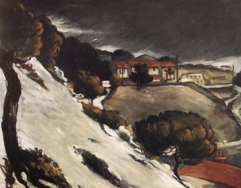Paul Cezanne snow oil painting image